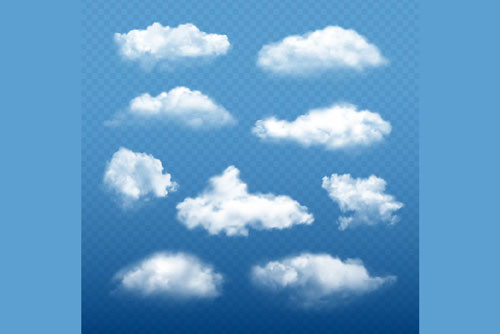 مجموعه وکتور ابر واقعی کاربردی  - دانلود EPS لایه باز